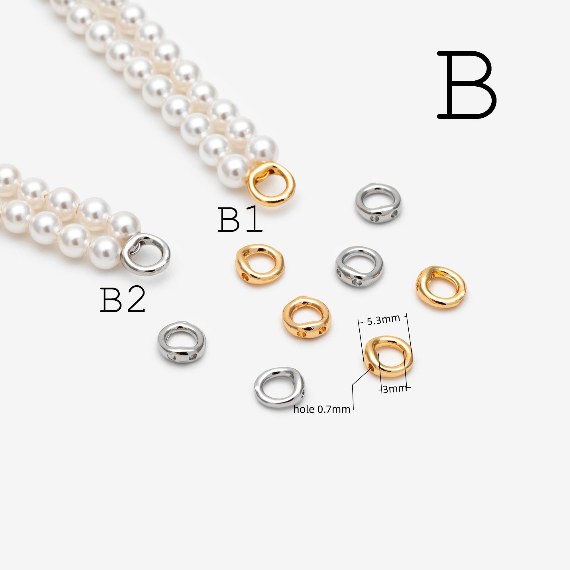 10pcs Gold Bead End Cap with Loop, Gold plated Brass bead end for Necklace Making (GB-4262)